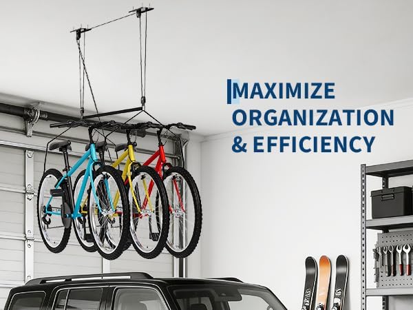 Garvee Heavy‑Duty Cargo Box Garage Pulley System, Ceiling Hoist Kit for 10–14...