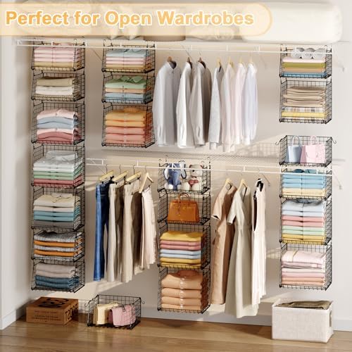 Lyuwanxian 4-Tier Hanging Closet Organizer with 360°Rotating Hooks – Foldable...