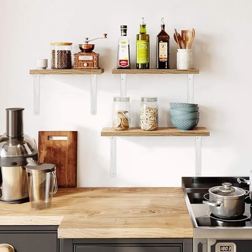 12 Pack L11 x H 8" White Heavy Duty Shelf Brackets with Screws Metal She...