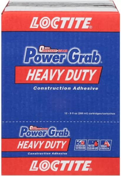 Loctite Power Grab Express Heavy Duty Construction Adhesive, 9 fl oz Cartridg...