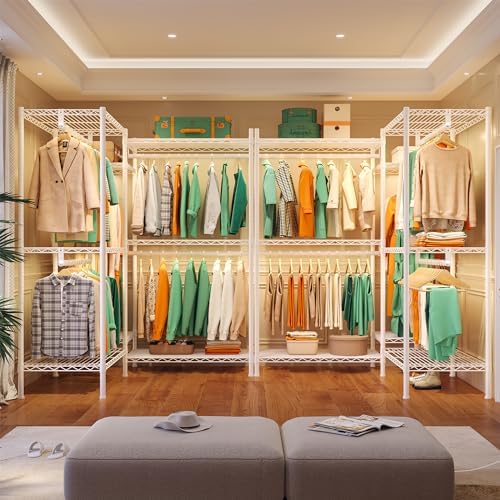 Raybee Clothes Rack, L Shaped Portable Closets for Hanging Clothes, 900LBS