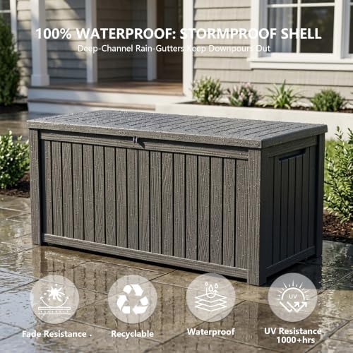 Outdoor Storage Box,200 Gallon Waterproof Deck Box [Upgraded 3.0]