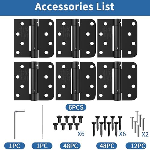 4 Inch Self Closing Door Hinges, Spring Hinges Self Closing Matte Black