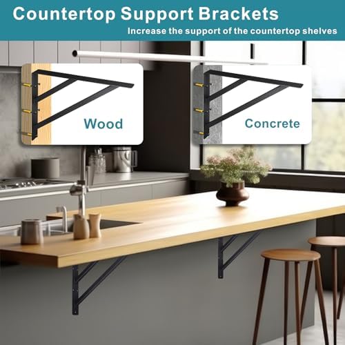 16 inch Heavy Duty Shelf Brackets, Countertop Support Brackets, Fireplace Man...
