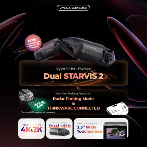 THINKWARE ARC900 Dash Cam 4K Front and 2K Rear, Dual STARVIS 2, HDR, GPS