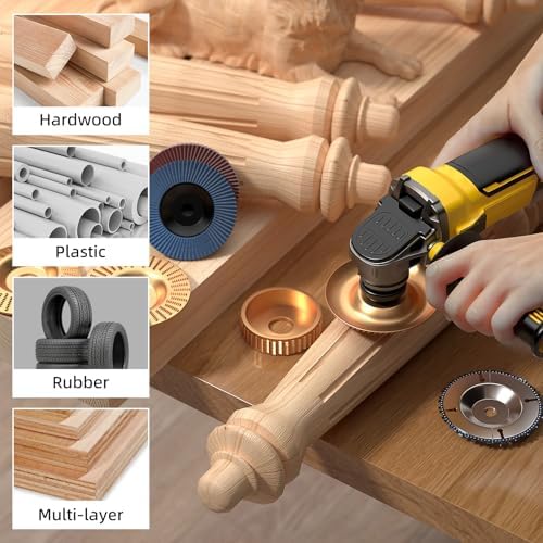 BURMONG 14PCS Wood Carving Disc Set for 4" & 4-1/2" Angle Grind...