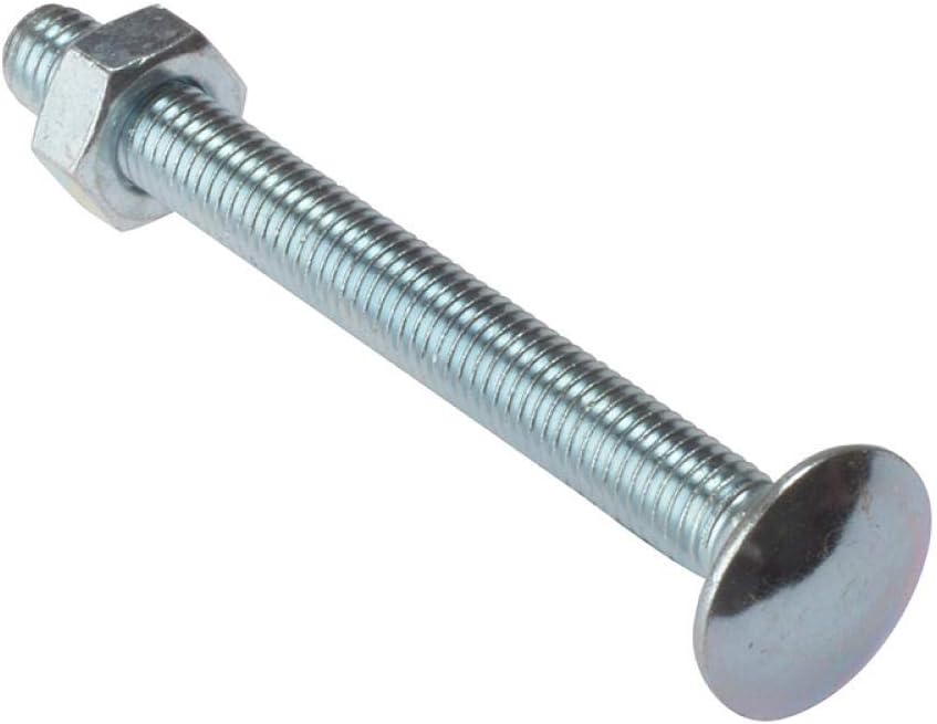 Carriage Bolt & Nut ZP M6 x 100mm Bag 10