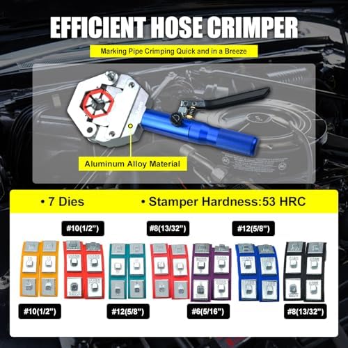 Hydraulic AC Hose Crimper Kit 71500 with Snap-On 7 Dies