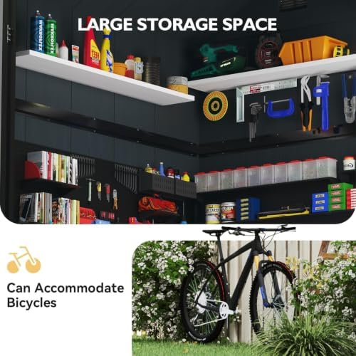 Aoxun 4×6 FT All-Weather Resin Storage Shed, Dark Gray
