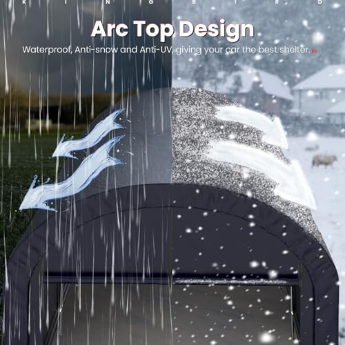 KING BIRD 10' x 20' Carport Shelter with Roll-up Ventilated Windows