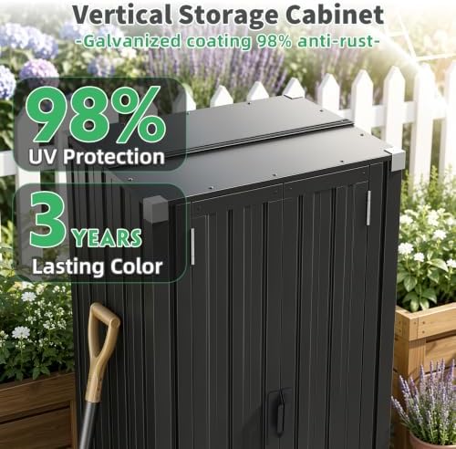AECOJOY Outdoor Storage Cabinet Waterproof, 70" Vertical Tall with Base