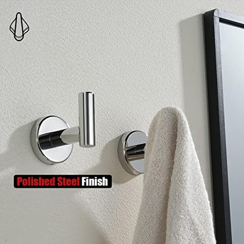 JQK Chrome Bathroom Towel Hook, 304 Stainless Steel Coat Robe Clothes Hook fo...