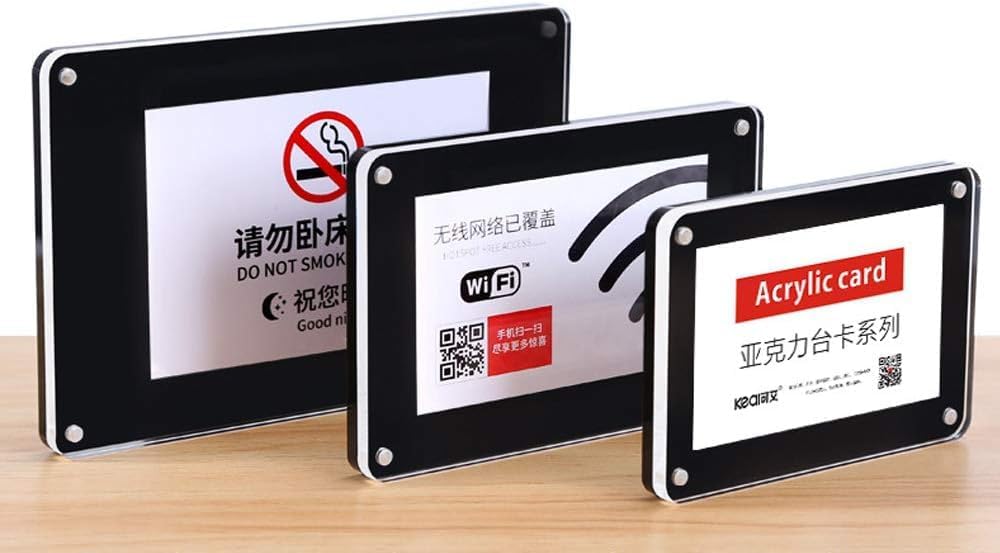 5 Pack Acrylic Label Holder (Black 150*100mm/5.9*3.94 inches)