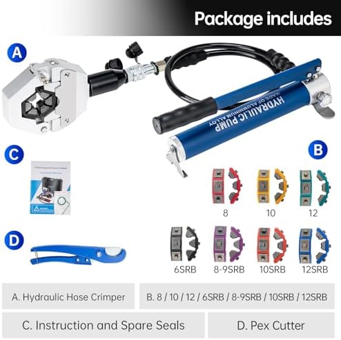 Hydraulic Hose Crimper Hydra-Krimp 71500 Manual A/C Hose Crimper Kit Air Cond...