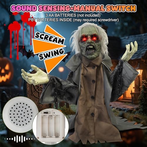 kemooie Halloween Animatronics Groundbreaker Zombie Decorations