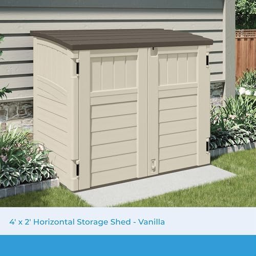 Suncast 34 Cu Ft Capacity Horizontal Outdoor Storage Shed