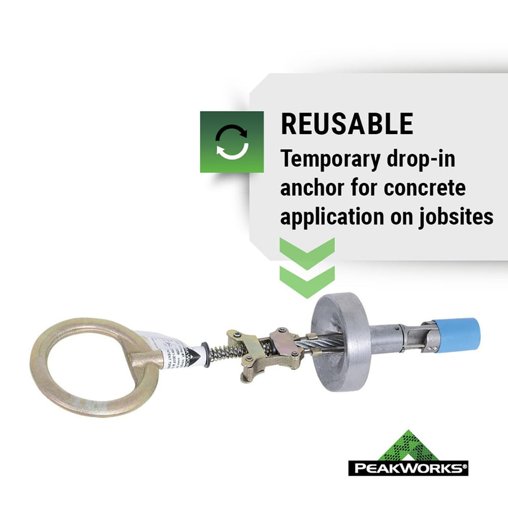 Peakworks Temporary Reusable Drop-In Anchor for Concrete - Industrial, Constr...