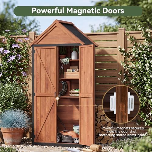 Aoxun Solid Wood Outdoor Cabinet 2.3'x1.3' with Asphalt Roof & Floor