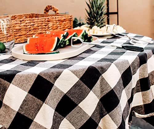 Halloween Round Tablecloth, Black and White Tablecloth 70 inch, 100% Cotton, ...