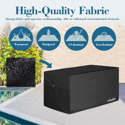 Deck Box Cover, Waterproof 600D Oxford, 52 x 27 x 27 in
