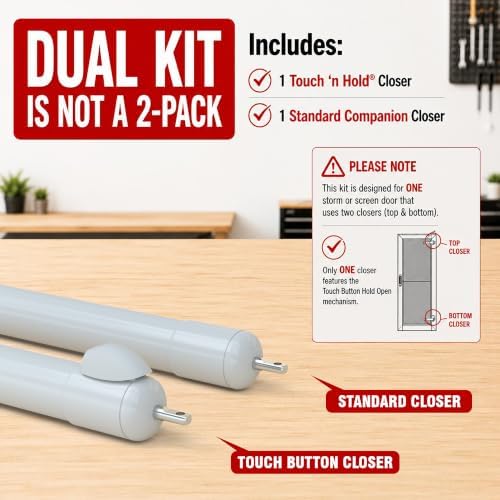 Touch 'n Hold Smooth Dual Door Closer System (Cranberry) – Heavy-Duty - T...