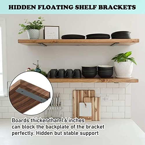 Floating Shelf Brackets Heavy Duty Industrial L Shelf Bracket - 5mm Thick Pre...