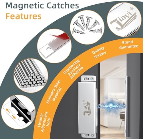 Jiayi Magnetic Cabinet Door Catches 2 Pack Heavy Duty Magnetic Door Latch 110...