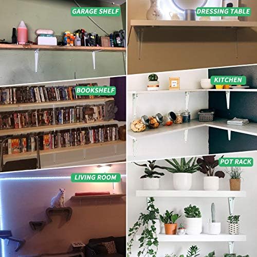 Shelf Brackets 10 Inch Heavy Duty White L Bracket for Shelves