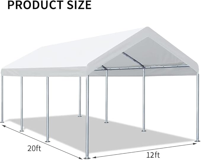 Rutile 12'x20' Carport Replacement Top Canopy Cover