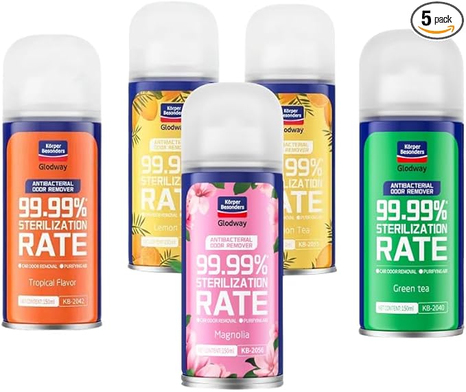 Glodway Whole Car Air Refresher, Odor Eliminator Remover Spray (Pack of 5)