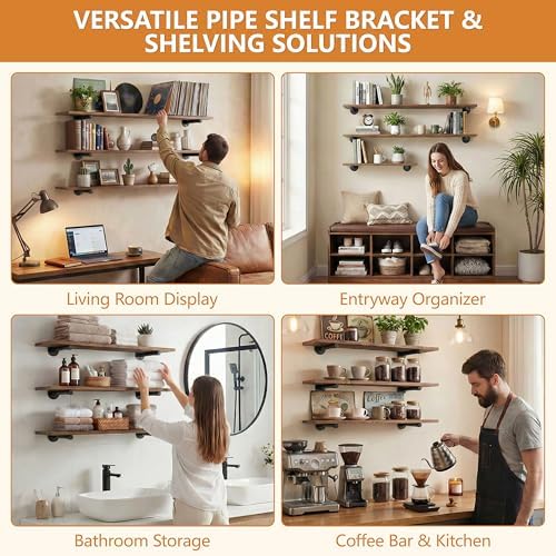 IAE Wall Mounted Closet Rod,Industrial Pipe Clothes Rack,Closet Hanging Bar