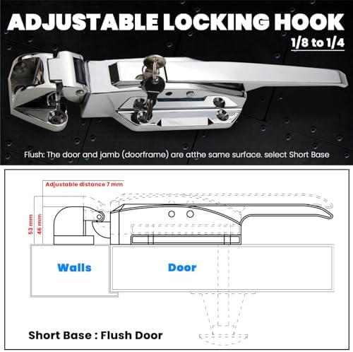 Walk in Cooler Door Handle, Walk in Cooler Door Closer Complete Latch Kit, Fr...