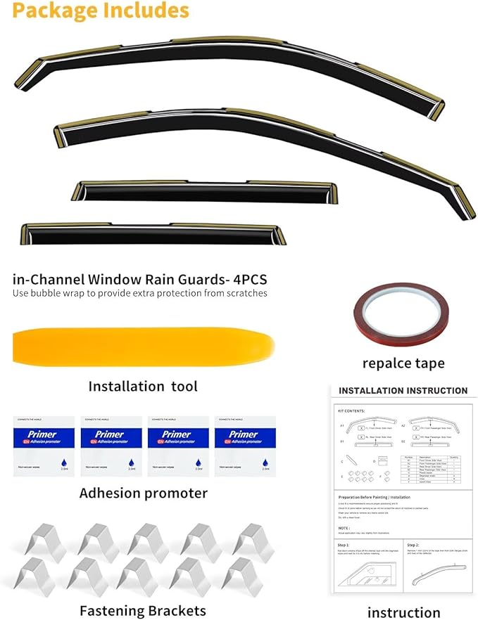 in-Channel Window Rain Guards Fit