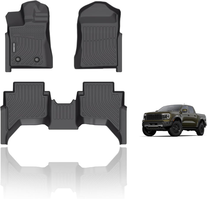 KELCSEECS® Floor Mats Custom for Ford Ranger SuperCrew Cab 2024-2025 All