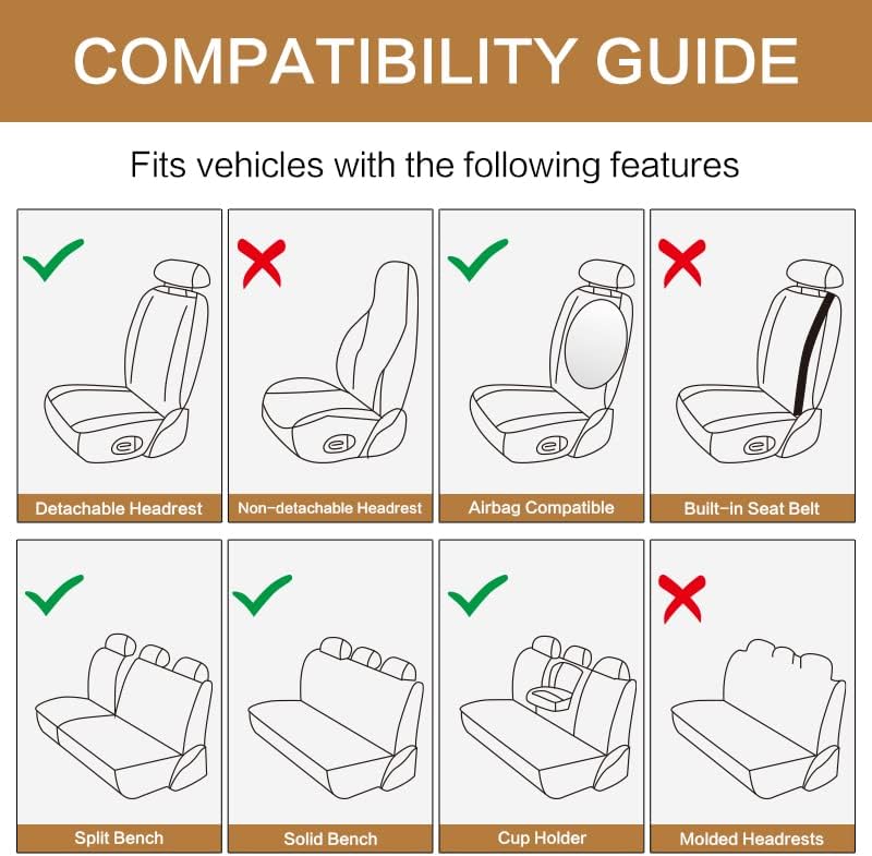 Pariitadin Baja Saddle Blanket Car Seat Covers Full Set with Seat Belt Pads, ...