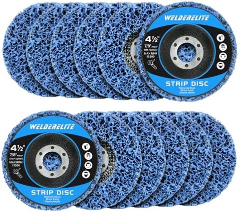 12-Pack Blue Stripping Discs for Angle Grinder 4-1/2" x 7/8" – Rust...