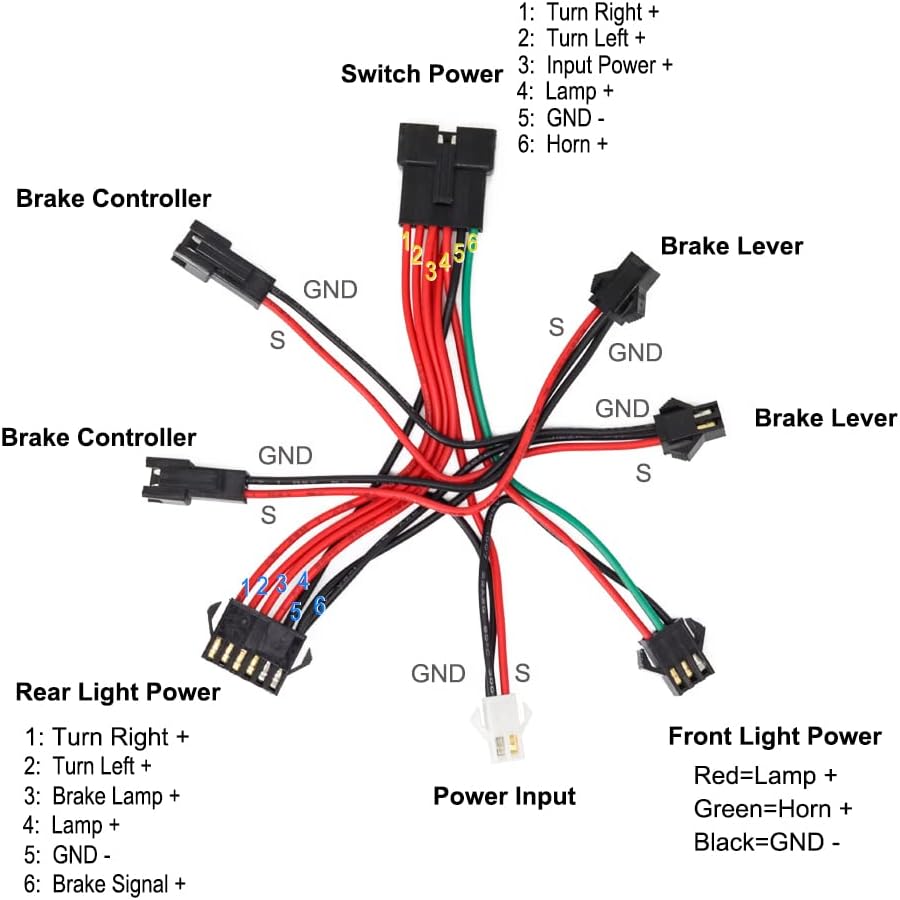36V 48V Ebike Light Kit, Electric Bike Headlight with Horn, Ebike Tail Light ...