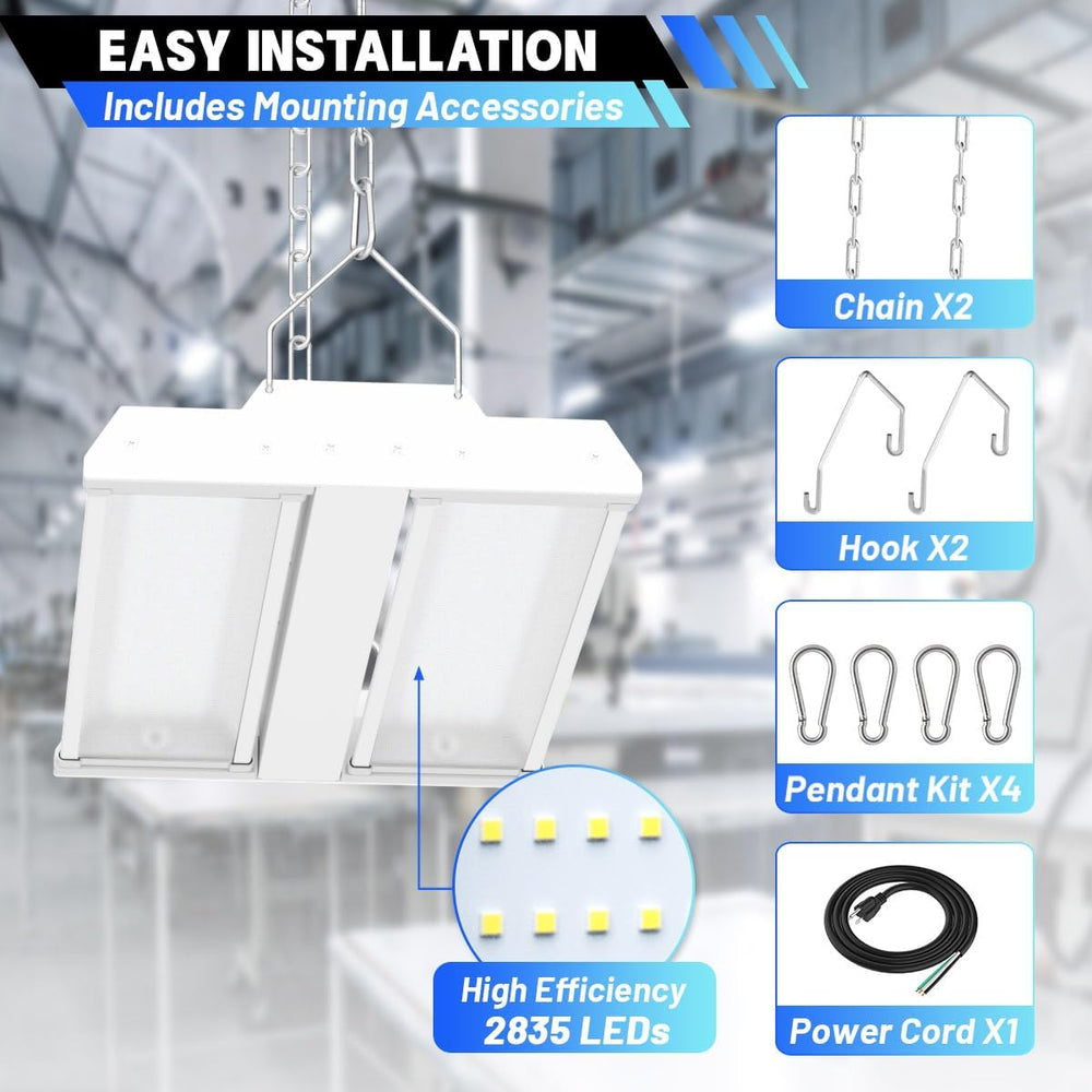 LED Linear High Bay Light 2-Pack, 150W 20250LM 0-10V Dimmable 5000K Daylight,...
