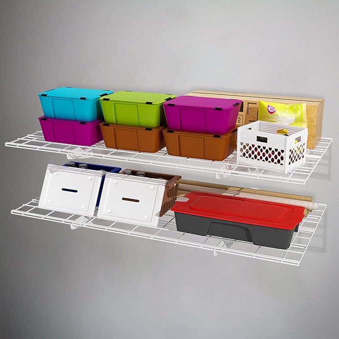 FLEXIMOUNTS 2-Pack 2x4ft 24-inch-by-48-inch Wall Shelf Garage Storage Rack Wall