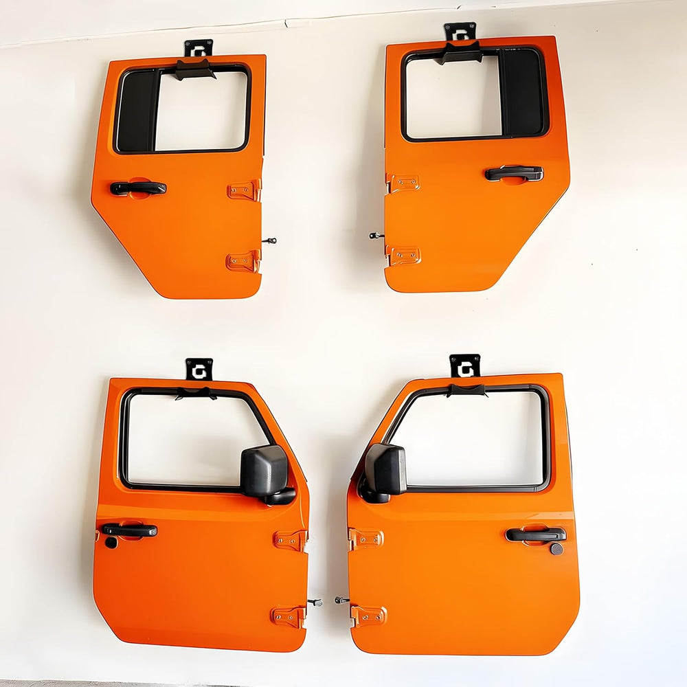 4PCS Door Storage Hangers, Wall Mount Door Holder Rack with EVA Cushion, Meta...
