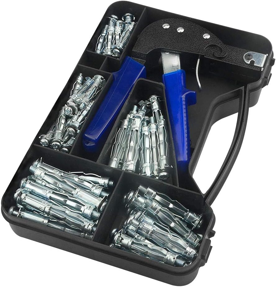 TOVOT 77PCS Wall Anchor Setting Tool Heavy Duty Hollow Wall Anchor Tool with ...