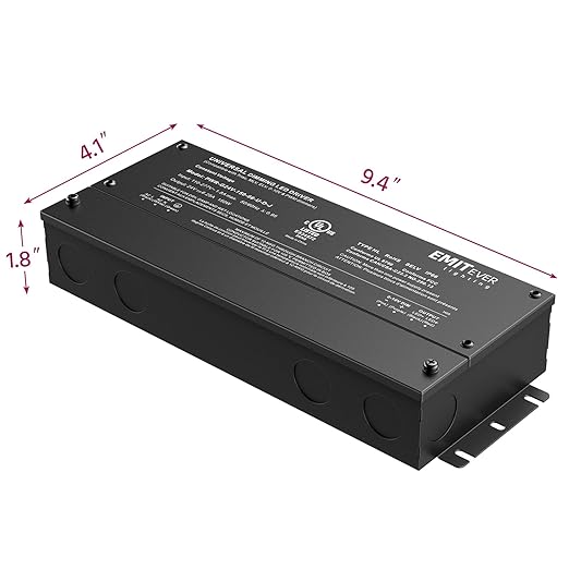 EMITEVER Dimmable Led Driver, 150W AC 110V-277V to DC 24V Transformer, 5-in-1