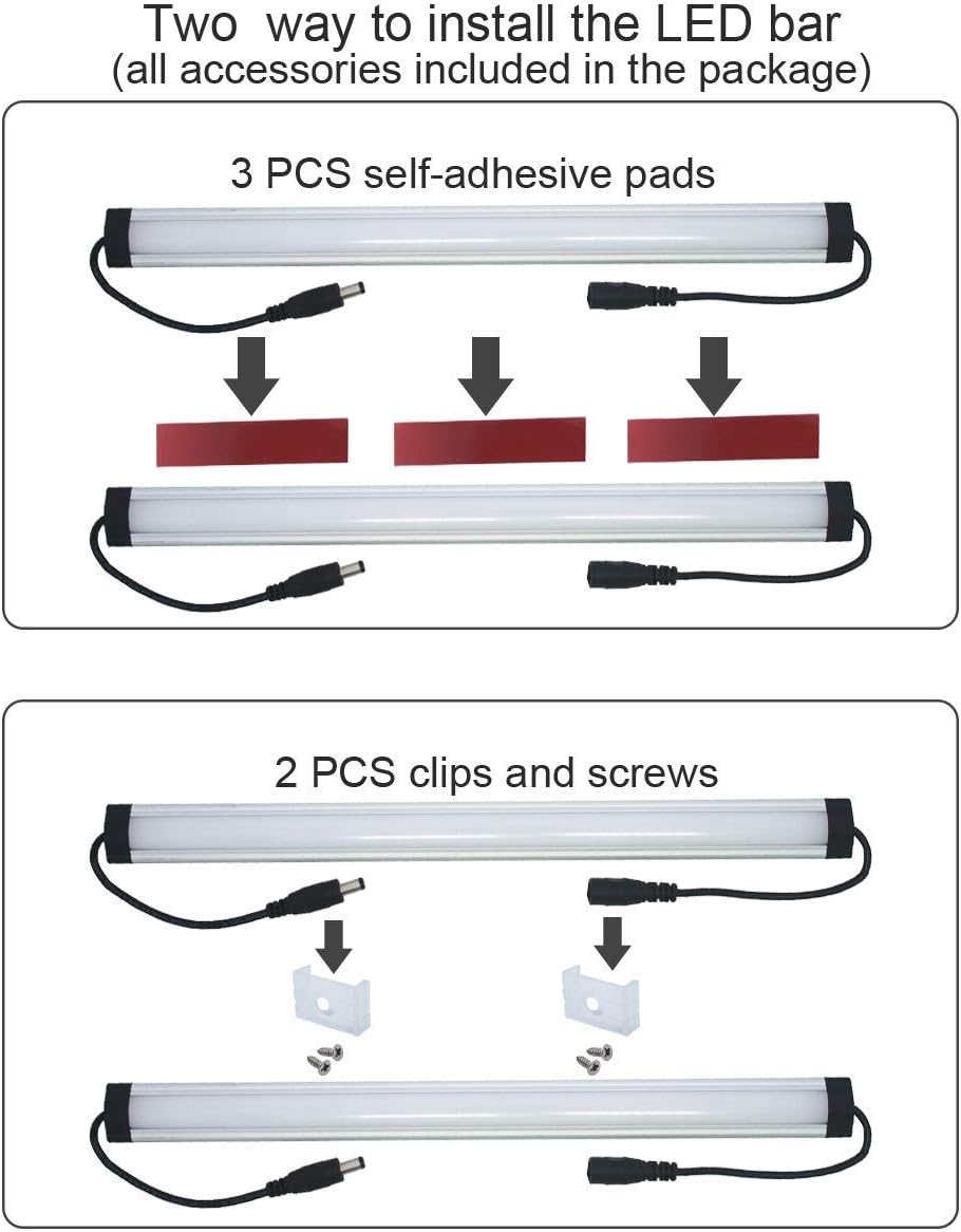 Under Cabinet Lighting Kit Plug in, 3 Light Bars 20W Super Bright