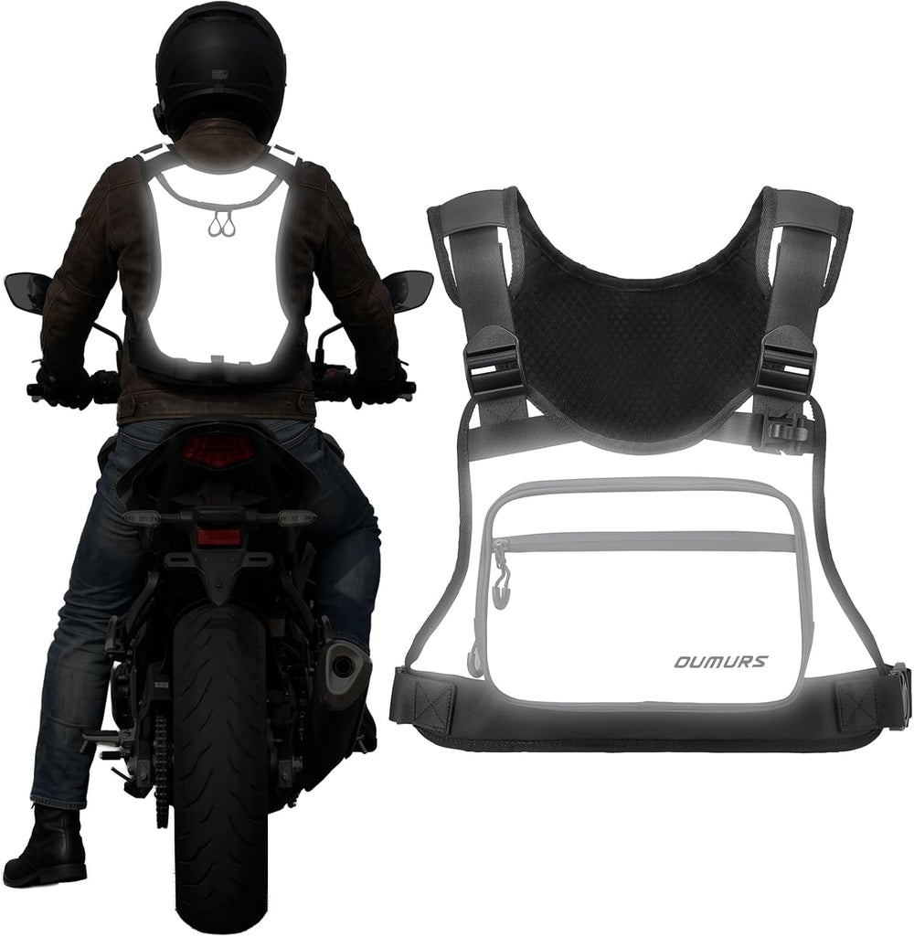 Oumurs Reflective Motorcycle Chest Bag with Quick-Release Buckle for Men &amp...