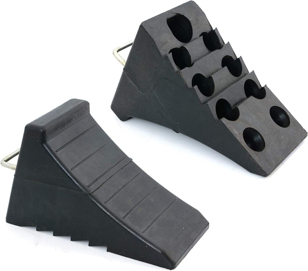 AFA Tooling - Heavy Duty Rubber Wheel Chocks w/Steel Tie Off Handles - RV Whe...