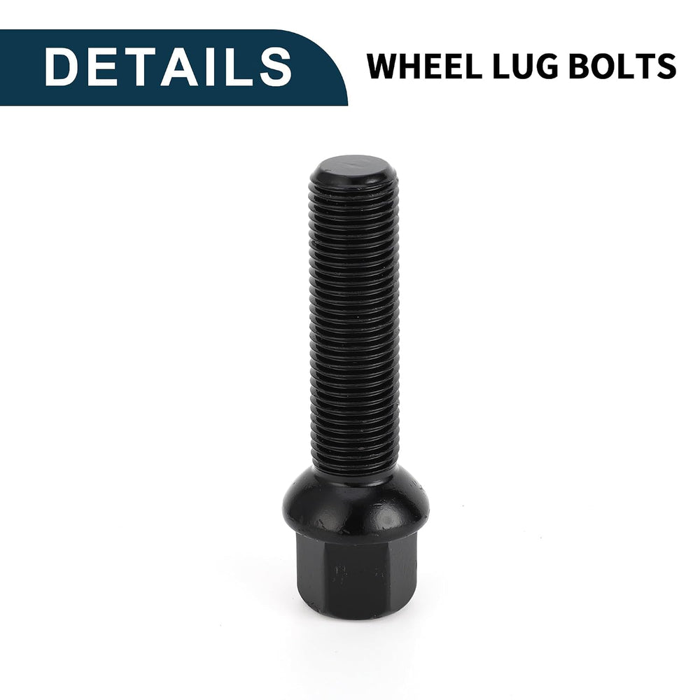 M14x1.5mm Ball Seat Wheel Lug Bolt for Volkswagen 19mm Hex 50mm Shank Length ...