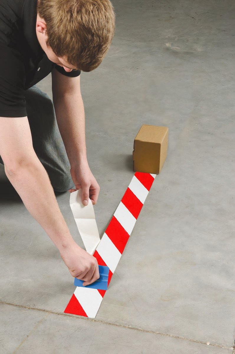 Brady 104378 ToughStripe Nonabrasive Diagonal Stripes Floor Marking Tape, 100...
