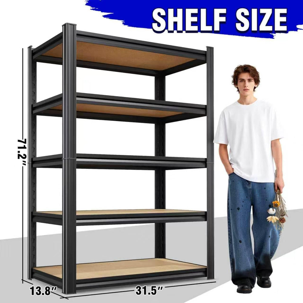 71"H-32"W-14"DGarage Shelving-5 Tier Garage Storage Shelves,Ad...