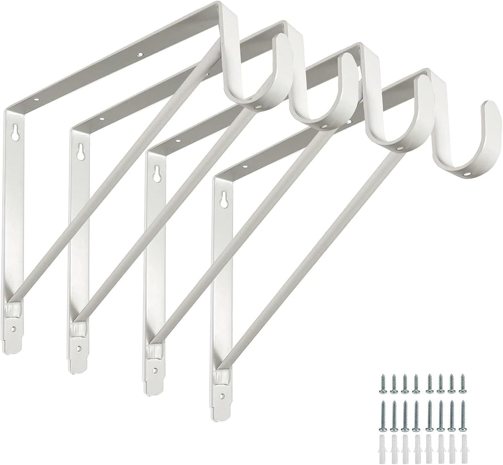 4 Pack Closet Rod Bracket Heavy Duty Closet Shelf and Rod Brackets Shelf Brac...