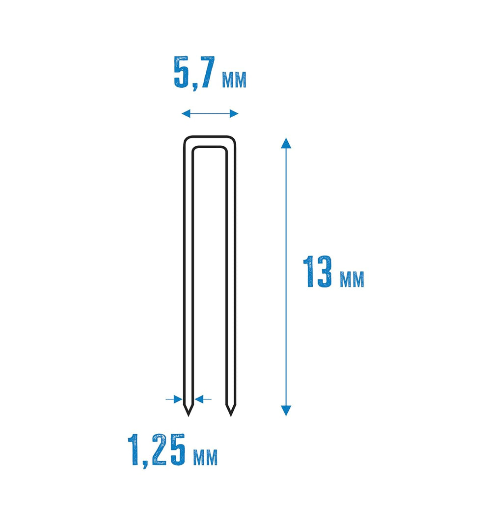 Güde Nailer Clips 13 mm (Galvanised Steel, 1.25 mm Staples Thickness, 13 mm L...